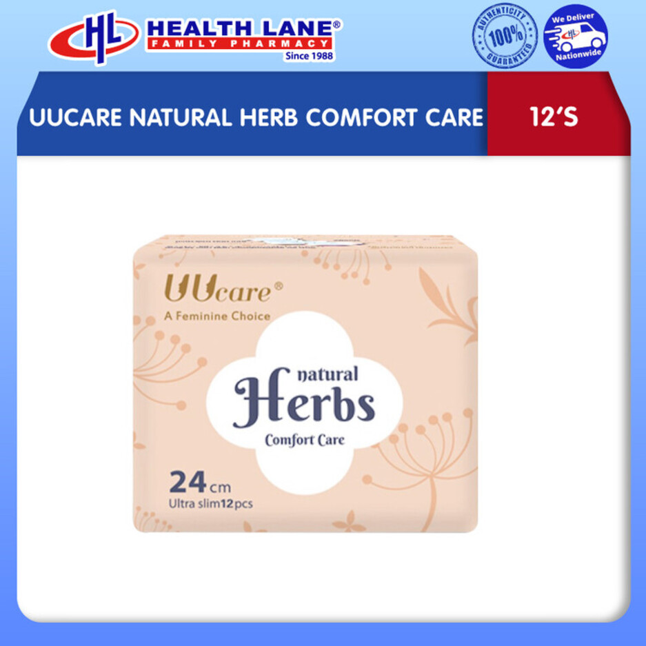 UUCARE NATURAL HERB COMFORT CARE SANITARY NAPKIN 240MM (12'S)